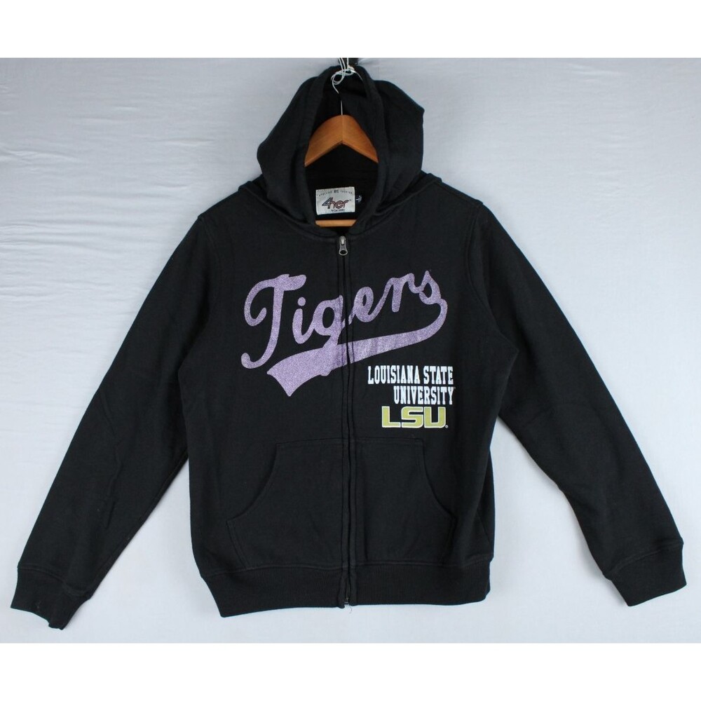 LSU Tigers Women's 4Her by Carl Banks Black Pullover Hoodie Size Large NCAA